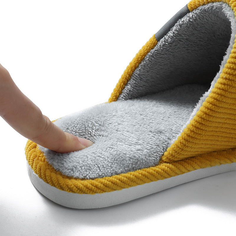 Cotton slippers female warm cute plush couple home