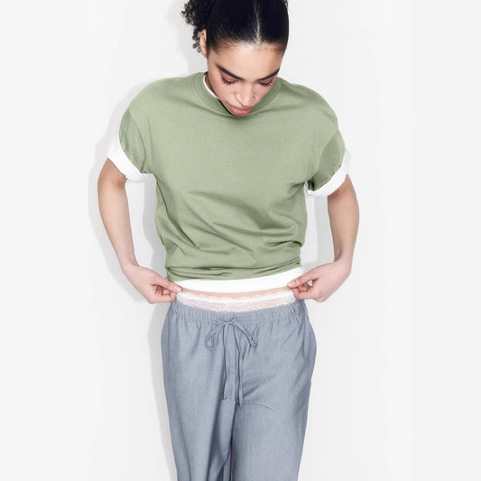 Arrival Cotton Crew-Neck Solid-Color Versatile T-Shirt