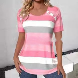 Cross-border Foreign Trade Round Neck Digital Positioning Printed Short Sleeve T-shirt