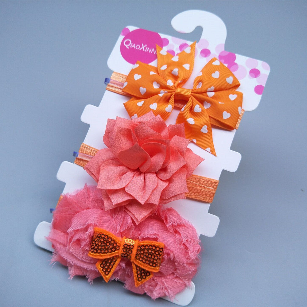Three-piece children's bow with headband