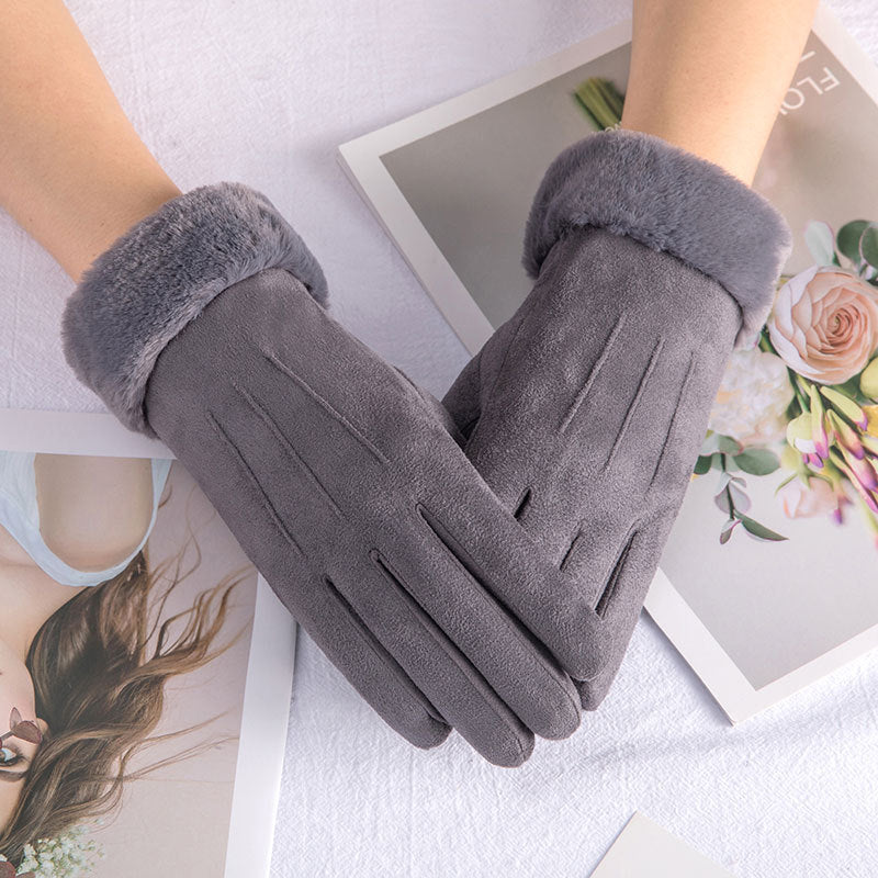 Warm Gloves With Plush Thick Hair
