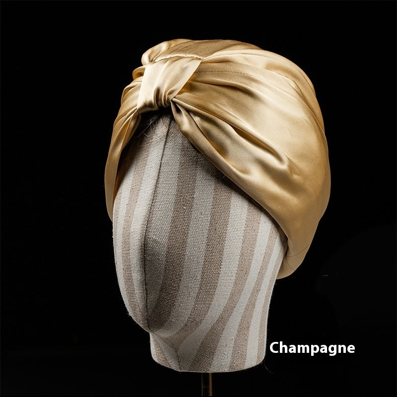 Heavy Silk Silk Nightcap Double Layer Square Knot Confinement Cap
