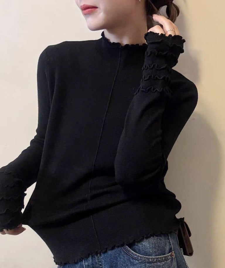Semi-high Neck Long Sleeve Base Shirt