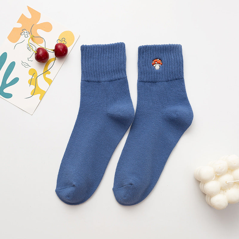 Women's Mid-calf Cartoon Mushroom Cute Cotton Socks