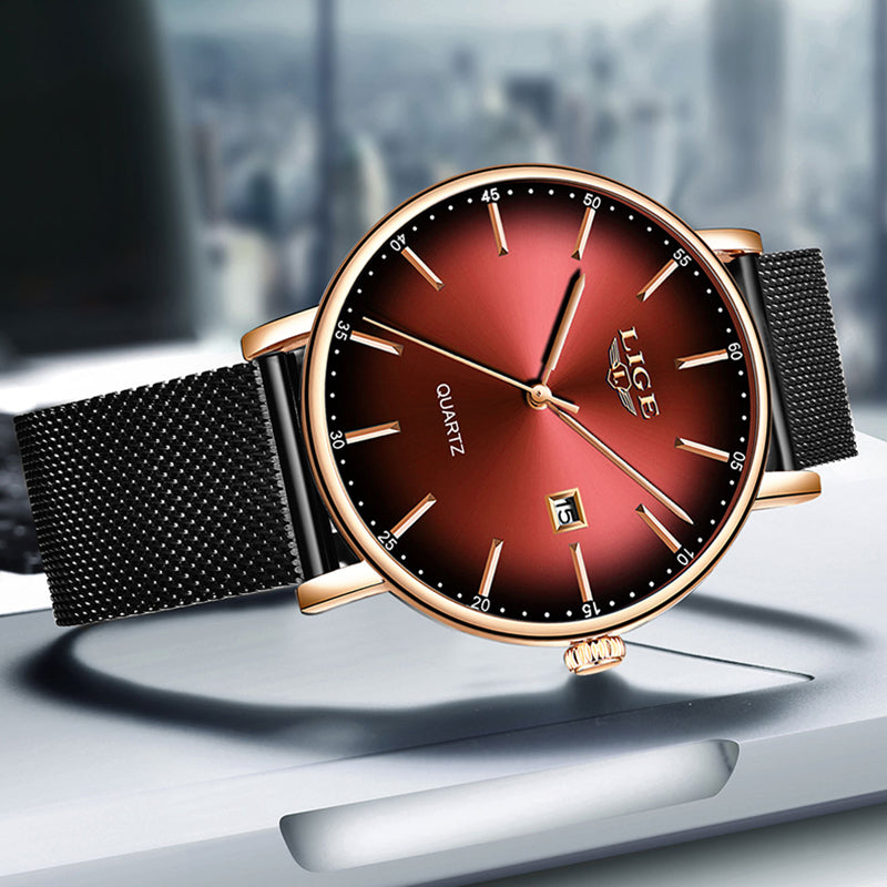 Waterproof multifunctional mesh strap watch