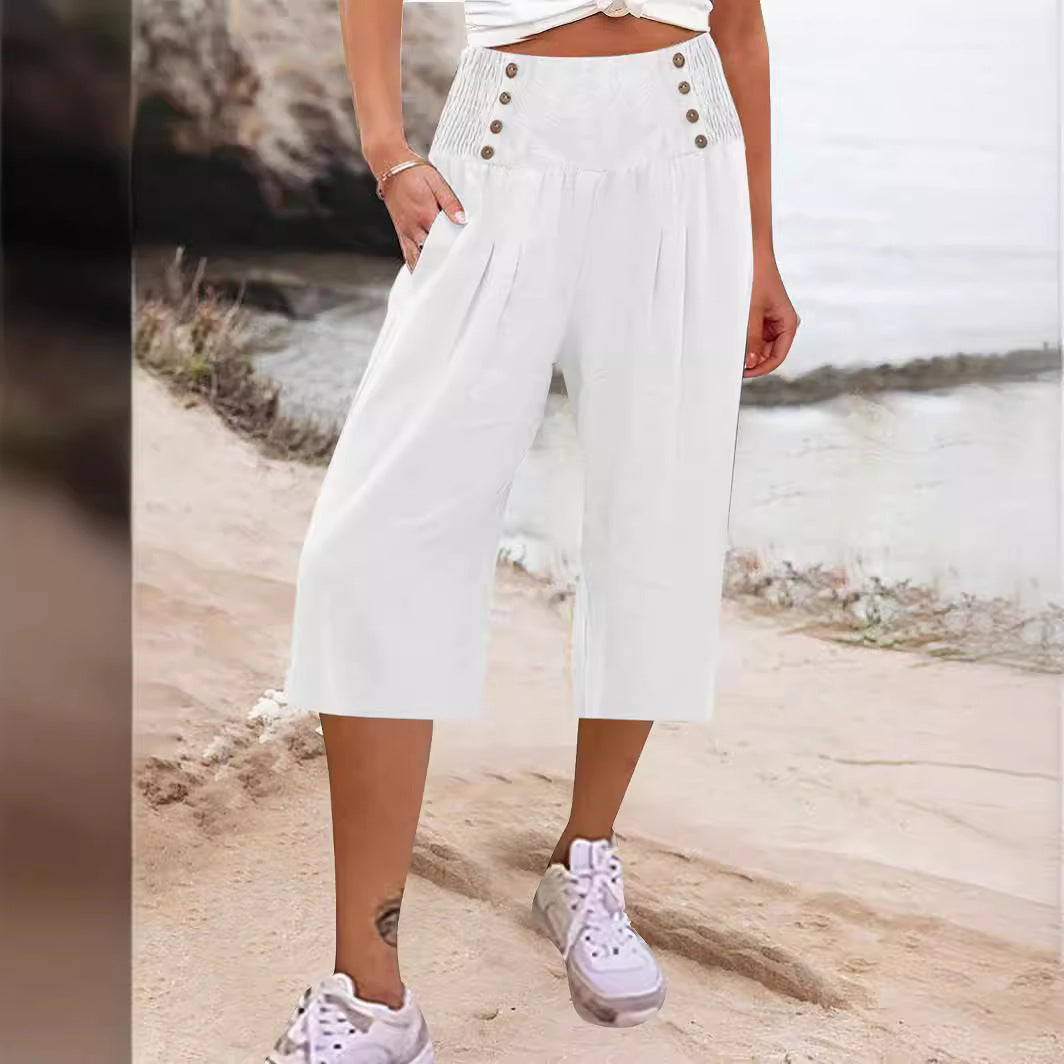 Loose Casual Cropped Pants