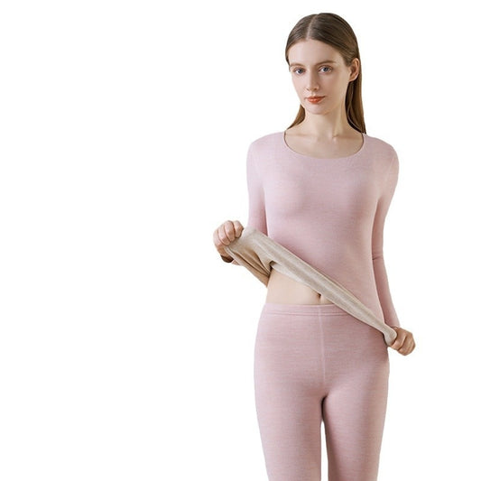 Cashmere Silk Warm Suit Women's Thickened Long Johns Slim Bottoming