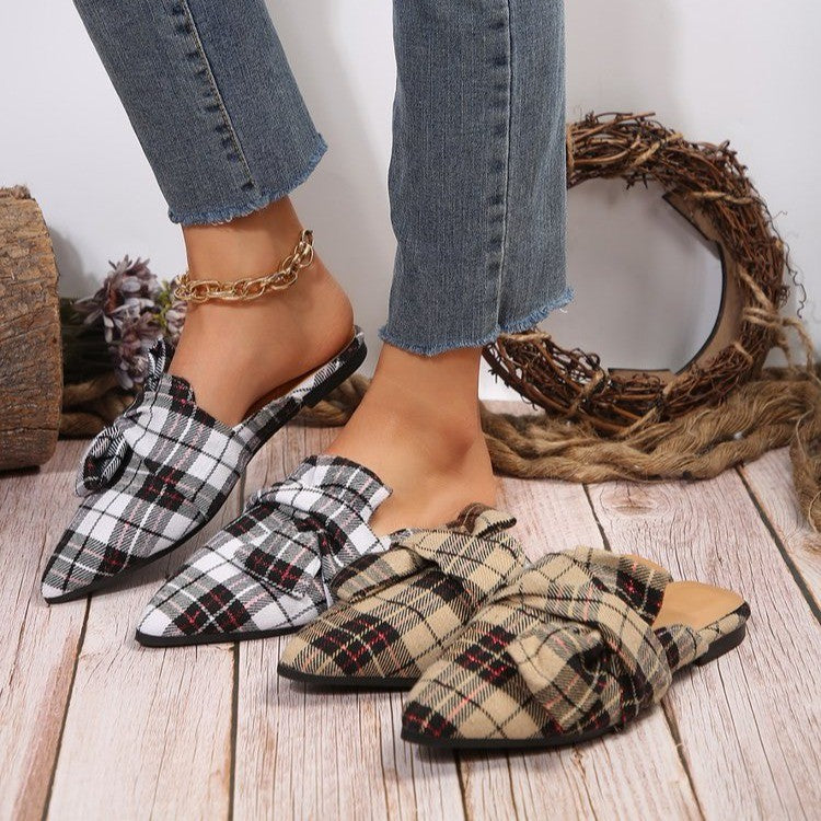 Summer Pointed Flat Semi Slippers