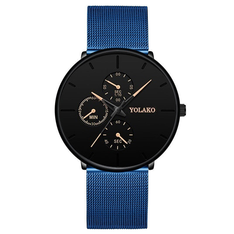 Fashionable ultra-thin mesh belt men's watch