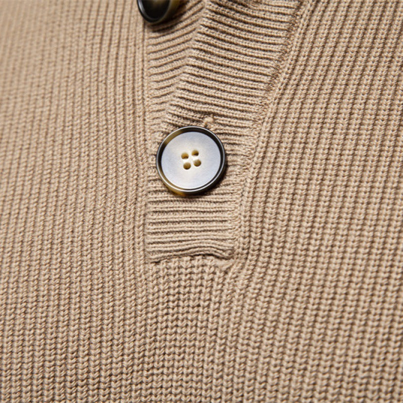 Højhalset Business Sweater til Mænd i Høj Kvalitet Ensfarvet Casual Sweater