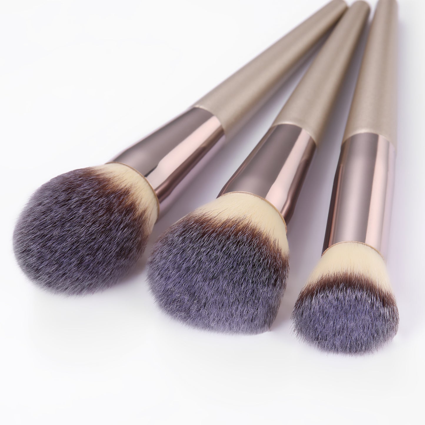 Wooden Handle Makeup Brush Champagne Gold