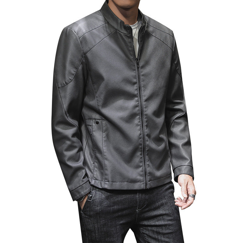Fashion Men's Leather Coat Youth Trendy