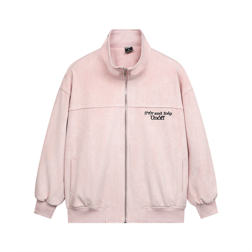 Fashion Brand High Street Embroidery Letter Tooling Stand Collar Jacket For Men