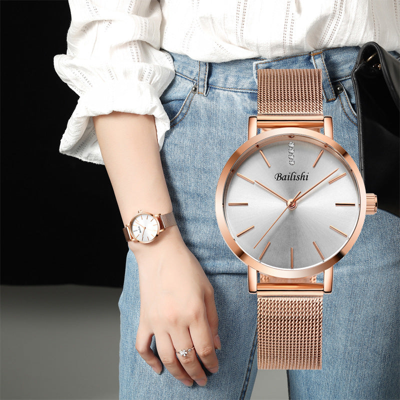 Mesh belt quartz watch