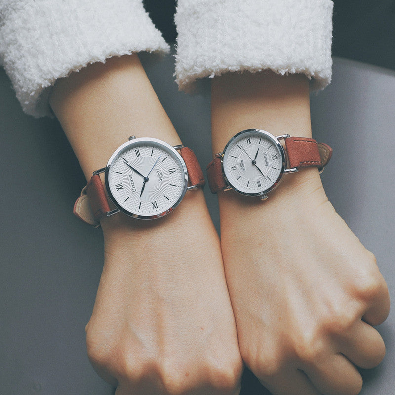 Korean Version Simple Artistic Retro To Couple Quartz Watch