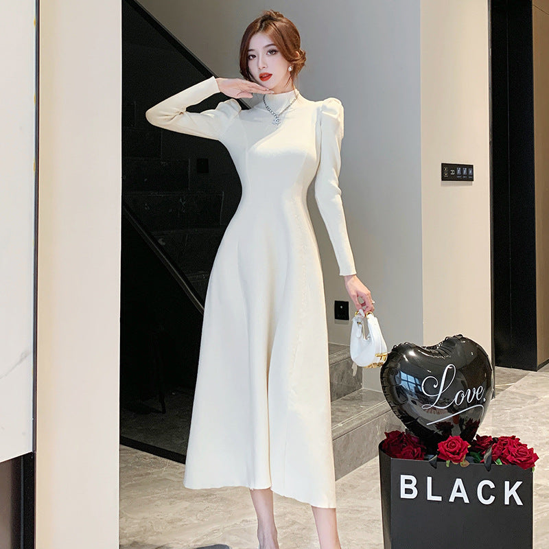 Coat Knitted Dress Women's Bubble Sleeve