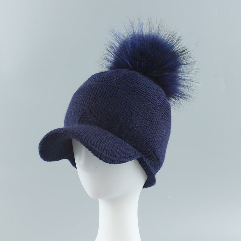 Autumn And Winter Plush Curved Brim Women's