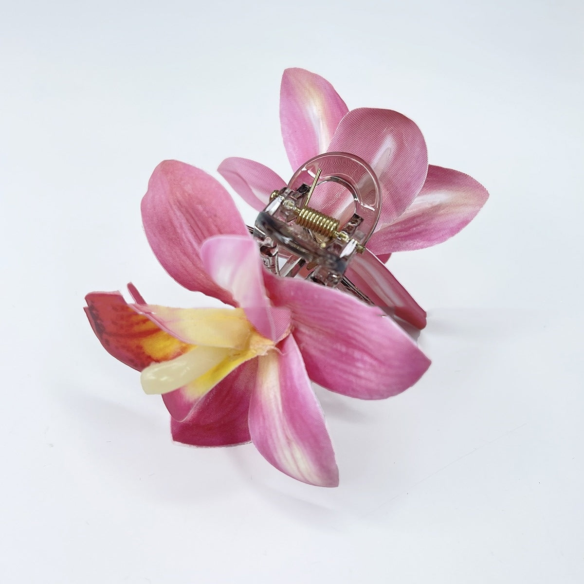 Double Orchid Barrettes Bohemian Vacation Style Hairpin