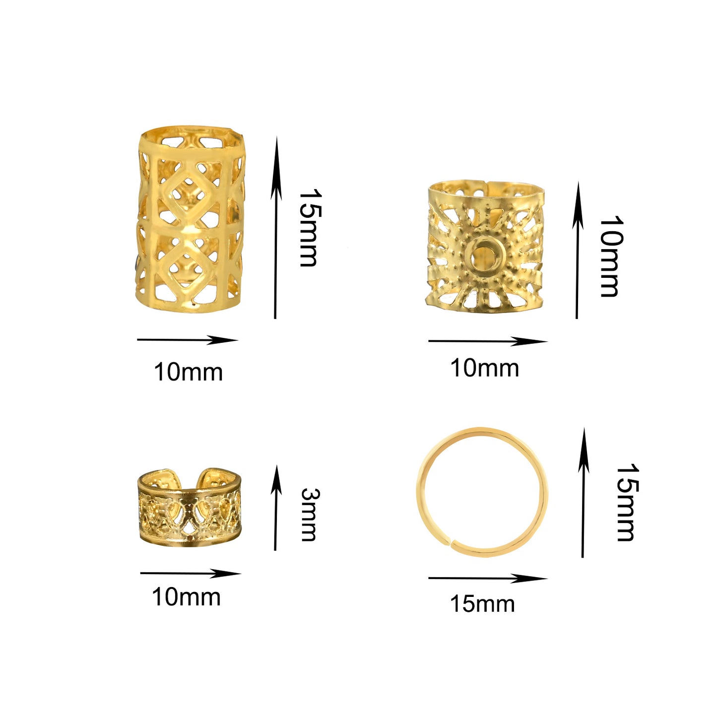 80 Metal Hair Rings DIY Dirty Braid Buckle Rings