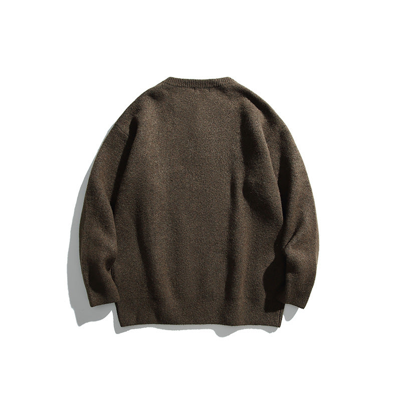 New Men's Twist Braid Sweater Cardigan