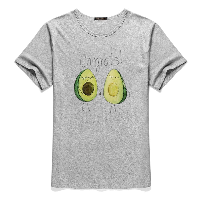 Women's Avocado Printed Short Sleeved T-shirt