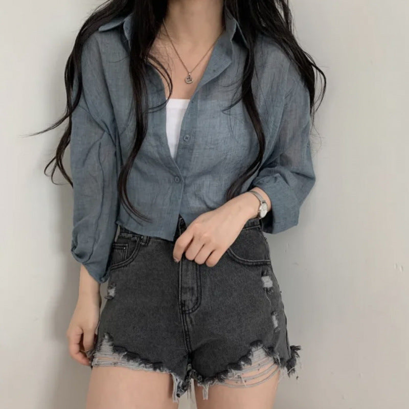 Fransk Top Høj kvalitets Cardigan Bluse Skjorte