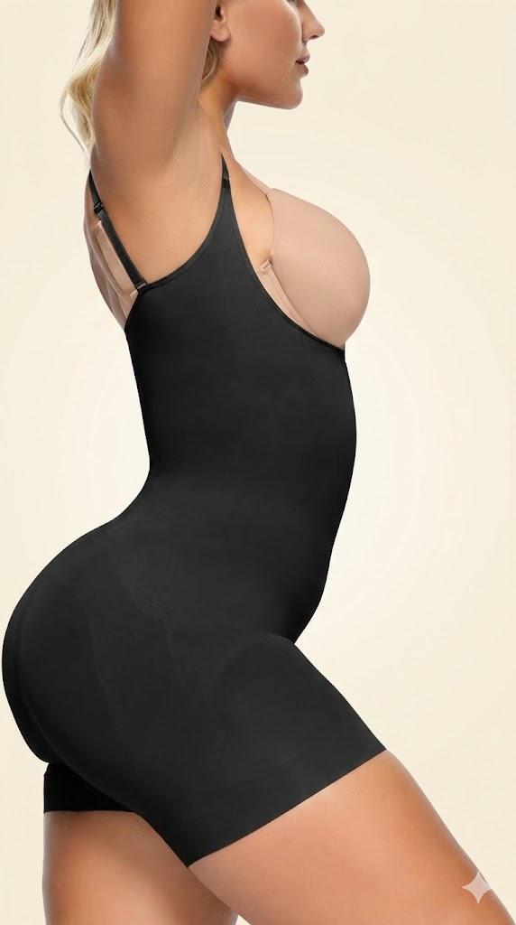 Open Bust Shapewear Mavekontrol Bodysuits til kvinder Sømløs kompression Højtaljet Body Shaper