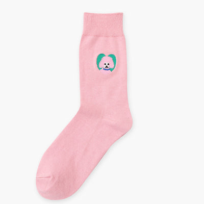 Vintage embroidered long cotton socks