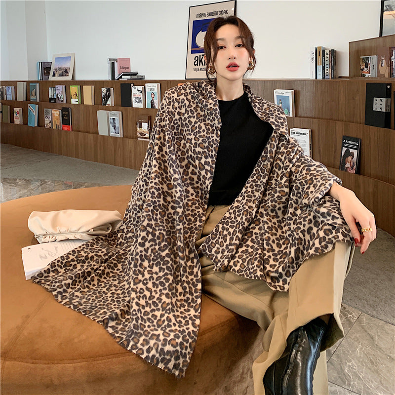 All-matching Thickened Double-sided Student Scarf Dual-purpose Tassel Shawl