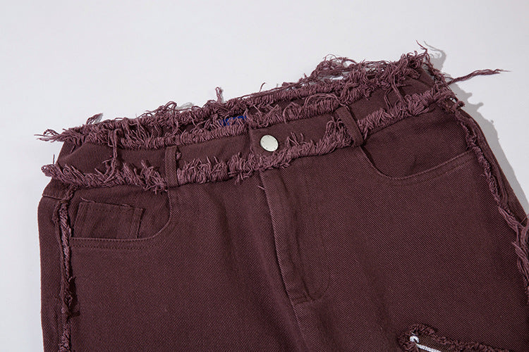 Moderne Retro Jeans Med Sommerfuglebroderi Til Kvinder