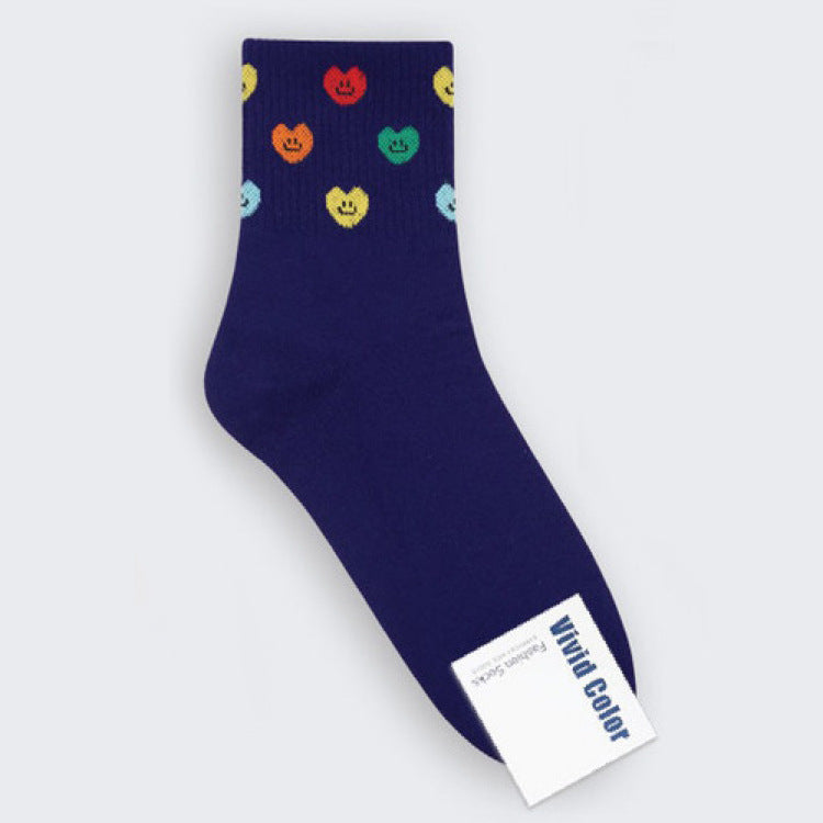 New color love women's lovely medium tube socks