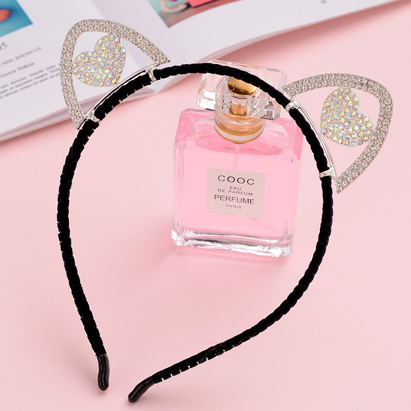 Cute Handmade Diamond Little Devil Cat Ear Headband