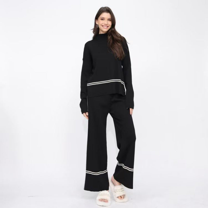 Fashionable And Versatile Autumn And Winter Knitted Two-piece Set