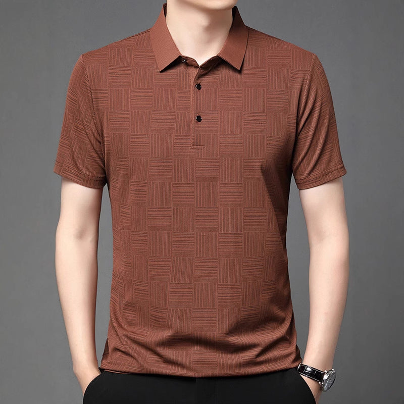 Slim Fit Åndbar Ny Herre Lapel T-shirt