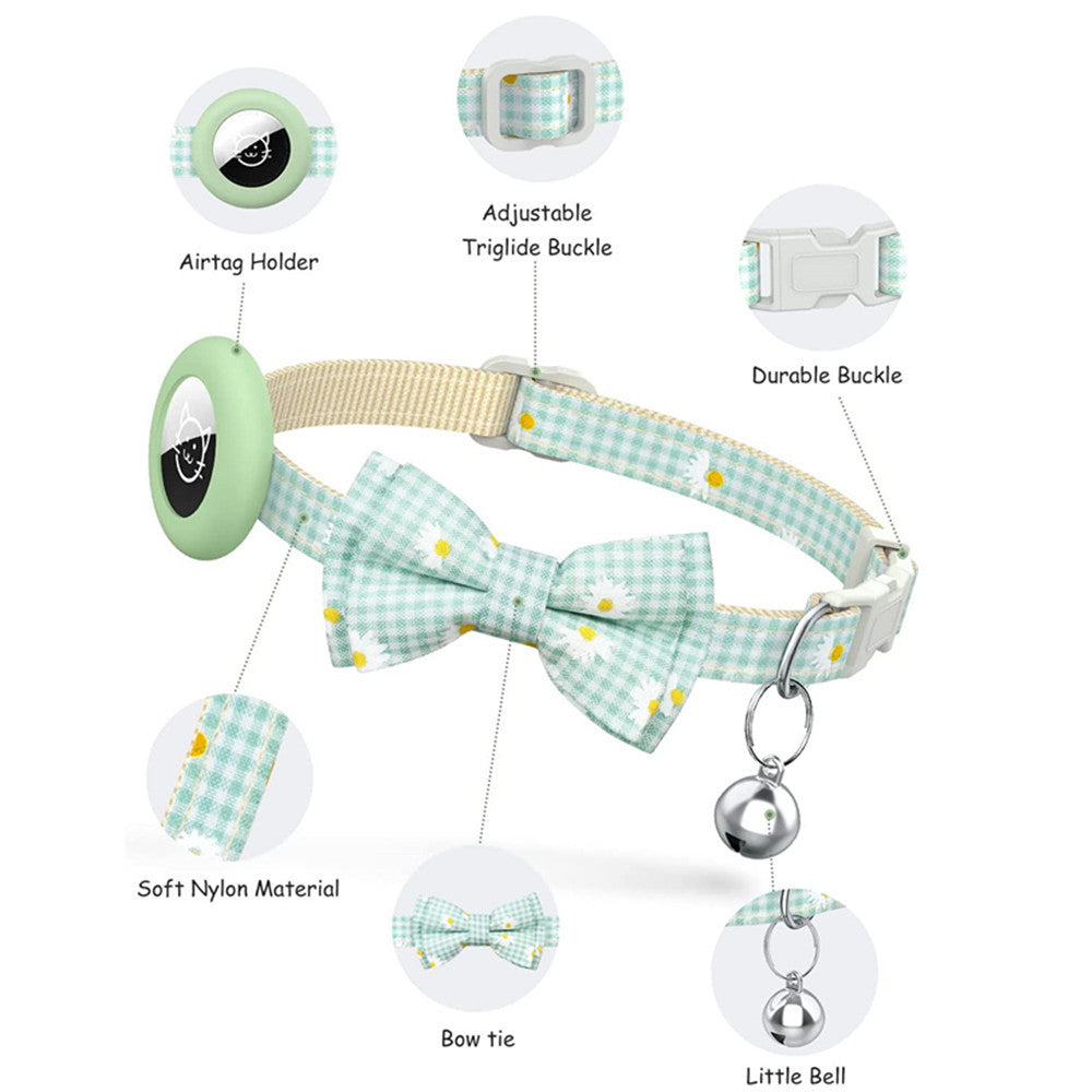 Plaid Printed Bowknot Young Dog Cat Collar
