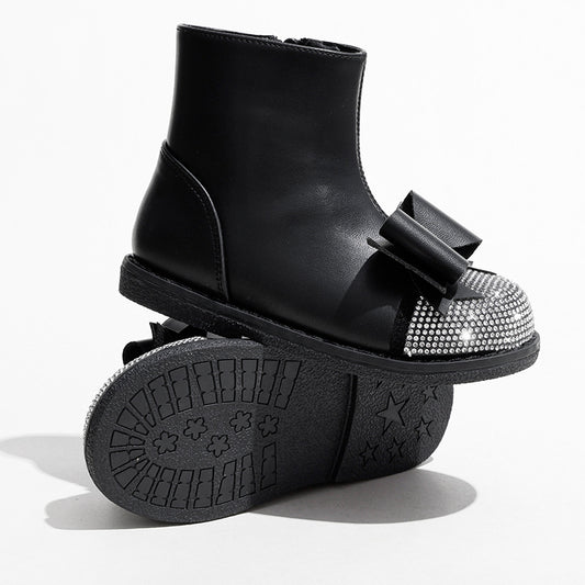 Girls New Zipper British Style Children's Boots