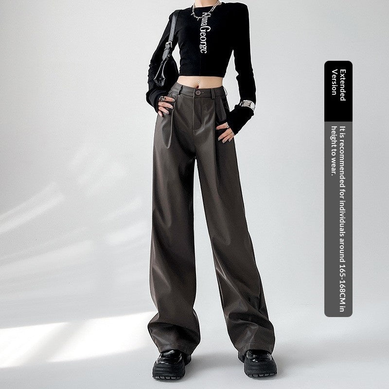 Womens Stylish Casual High-waisted Slimming Wide-leg Pants