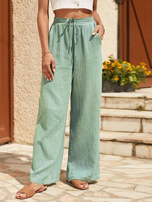 European And American New Casual Loose Elastic Pleated Fashion Casual Pants