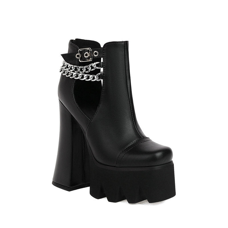 Women's Super High Heel Sandals Chunky Fish Mouth Shoes
