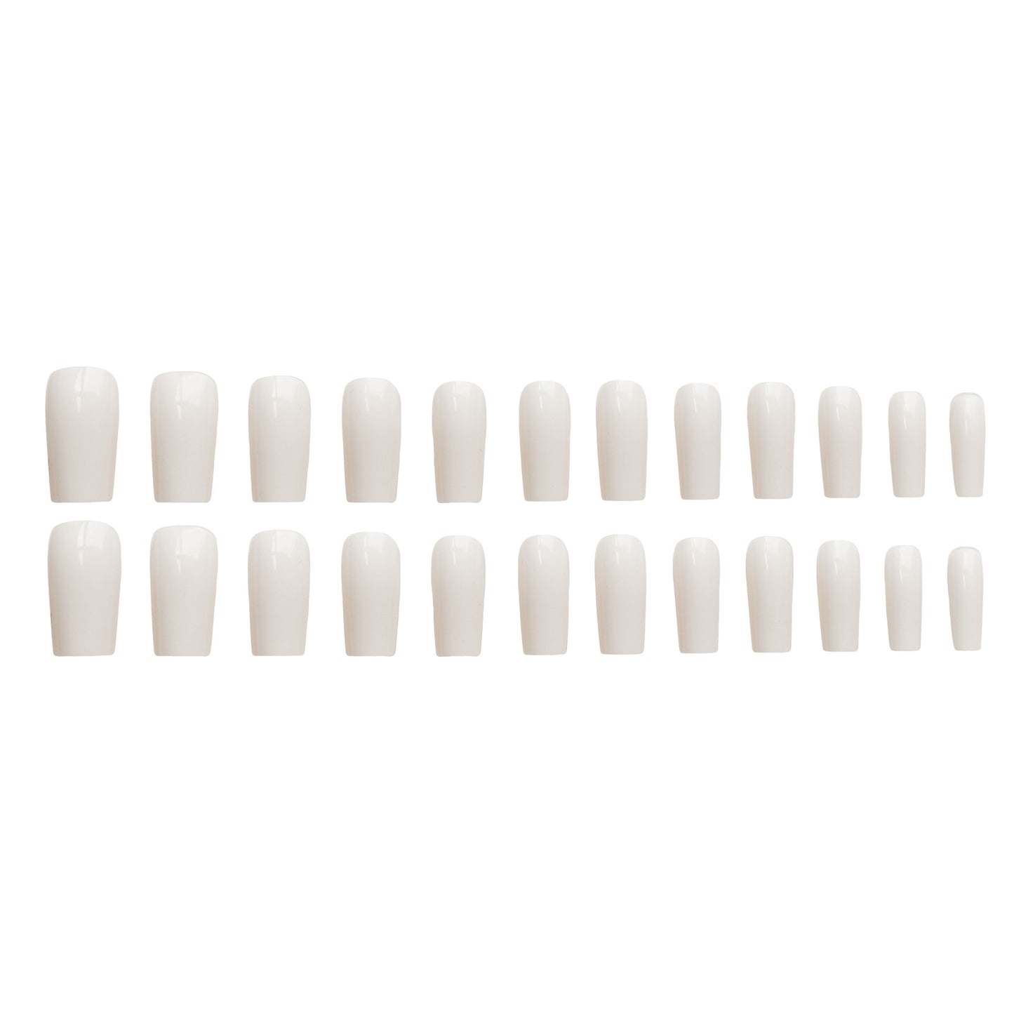 Beige Rectangular Fake Nail Tip