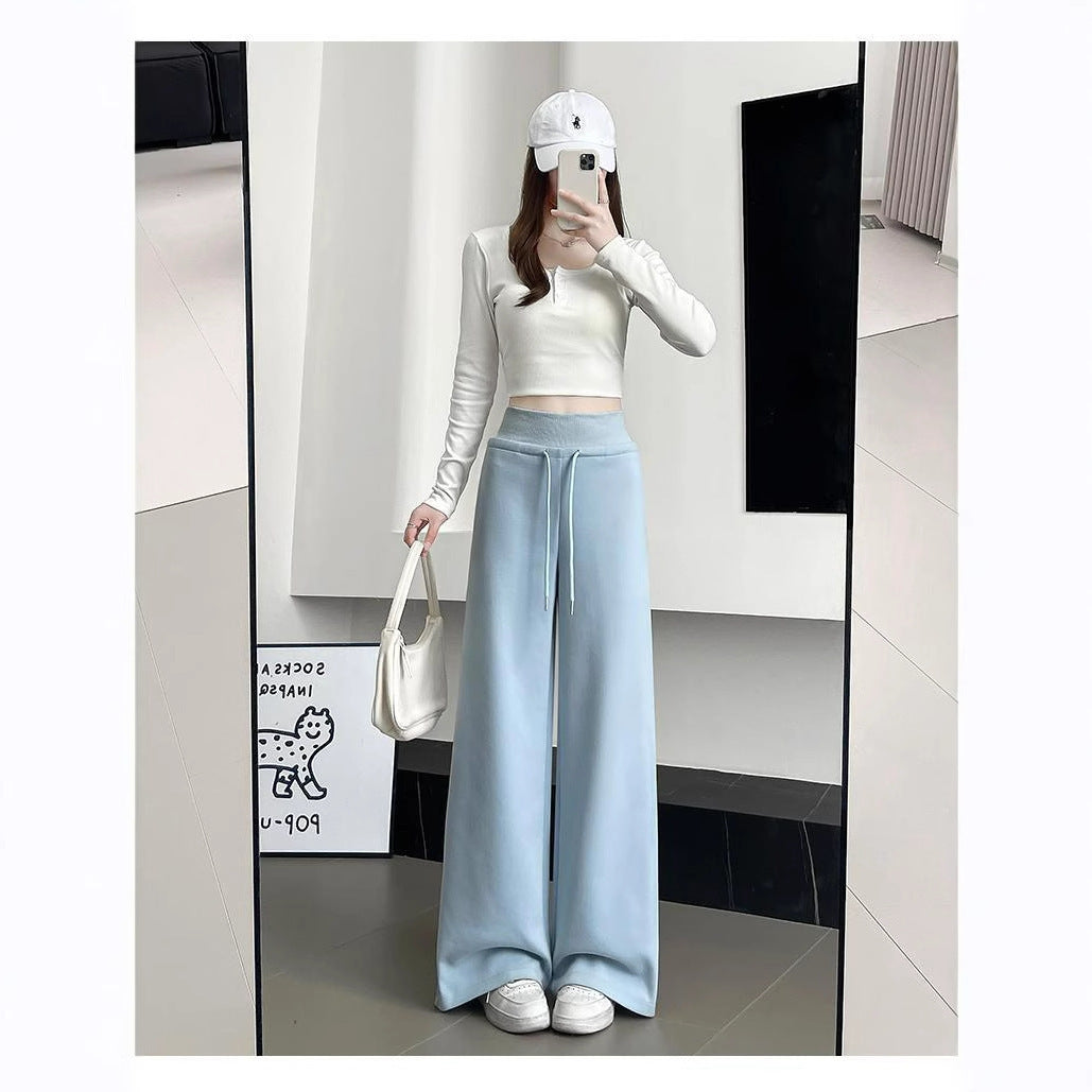 American-style Casual Slimming Straight-leg Wide-leg Pants