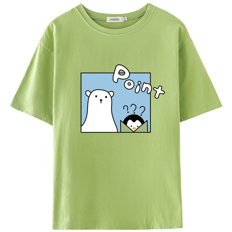 Loose Cotton T-Shirt White Short Sleeve Top
