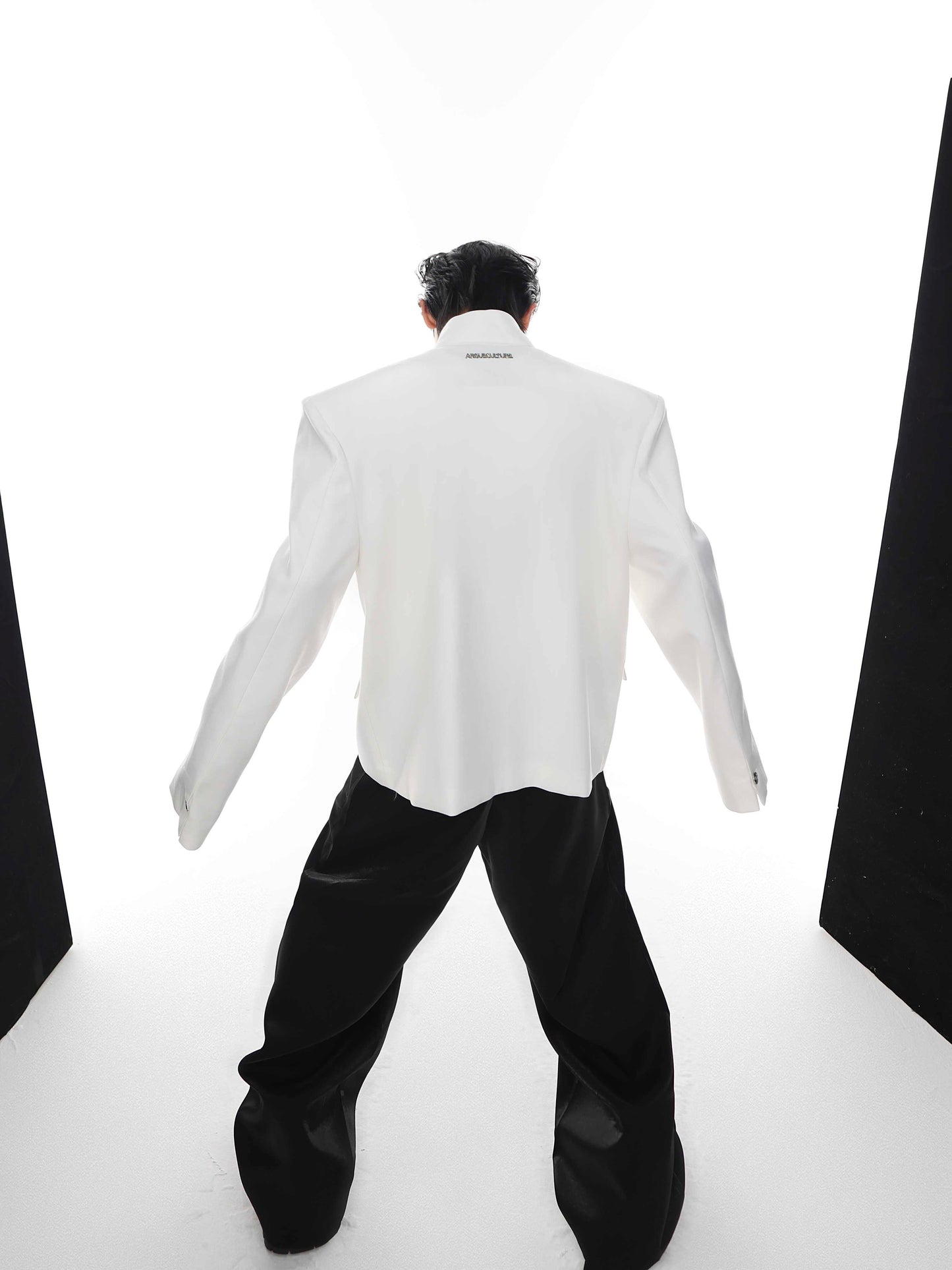 Suit Jacket Half Turtleneck Padded Shoulder