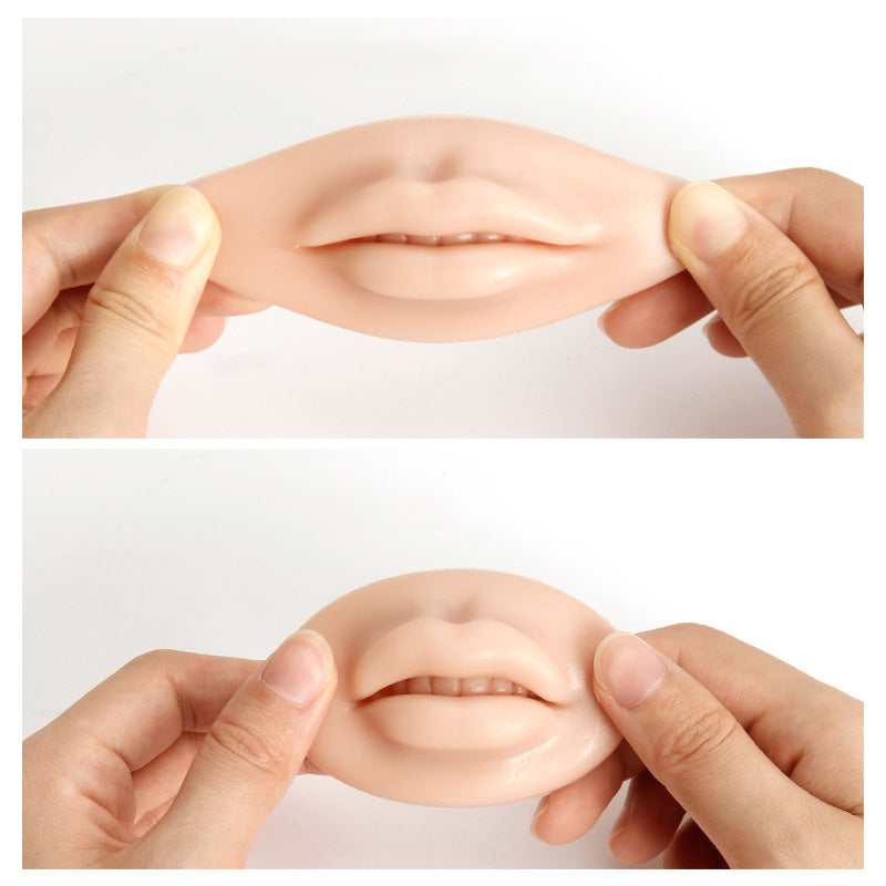Tattoo Embroidery Practice Leather Lip Full Lips Pieces Three-dimensional Silicone Simulation Semi-permanent Novice Grain Lip Floating Lip Solid Mold