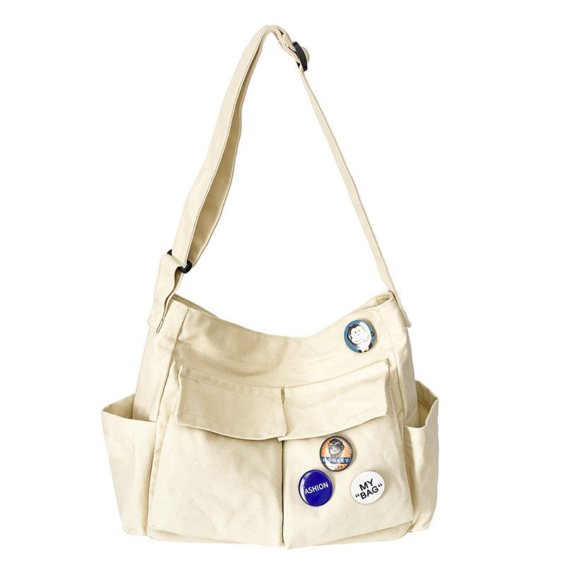 Youth All Match Large Capacity Canvas Shoulder Bag