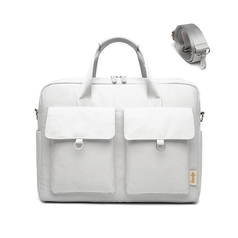 Portable double pocket computer bag