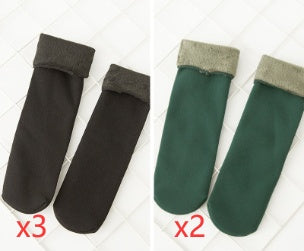 Plus velvet thick snow day warm floor socks autumn and winter in the tube home socks men socks couple socks