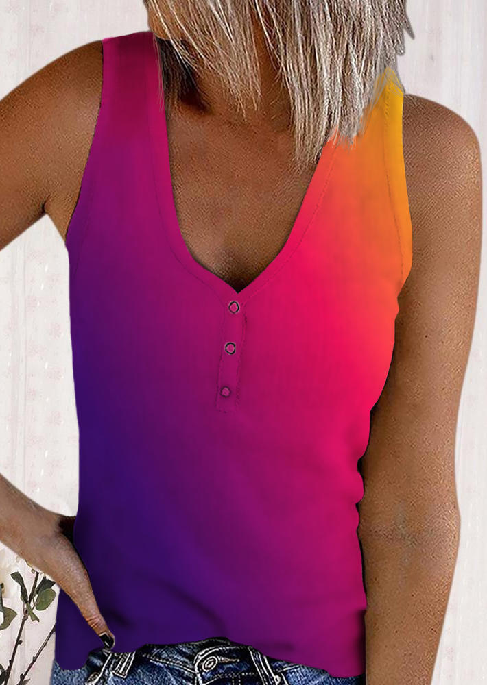 New Women's European And American Graffiti 3D Printing Casual V-neck Sleeveless Vest