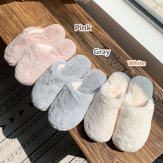 Winter indoor pure color cotton slippers