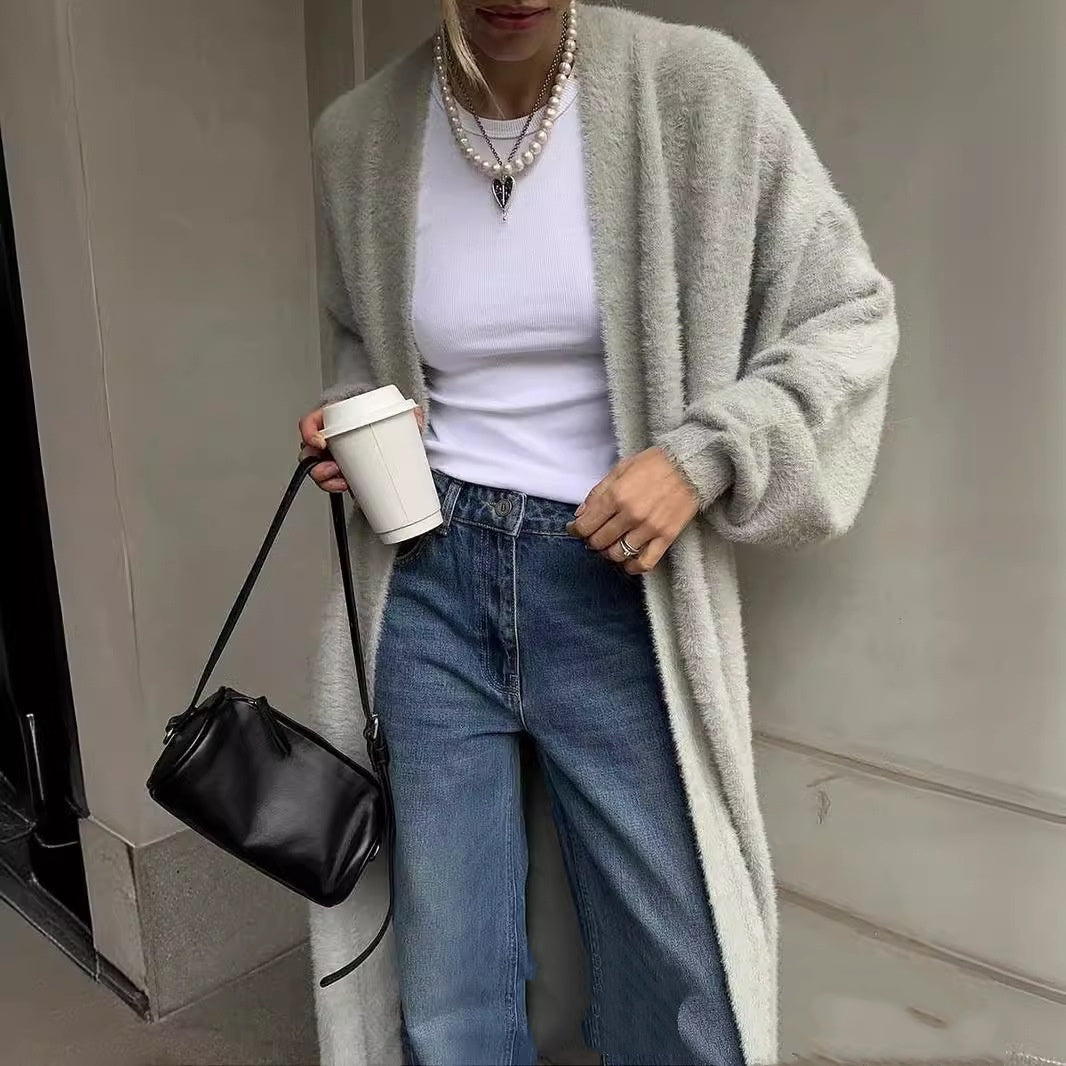 Idle Style Knitted Sweater With Belt